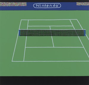 Jonas Wood Nintendo 3, 2025. Oil and acrylic on linen, 66 × 60 inches (167.6 × 152.4 cm) © Jonas Wood. Photo: Marten Elder