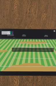 Jonas Wood Wimbledon with Wood Grain, 2025. Oil and acrylic on canvas, 102 × 66 inches (259.1 × 167.6 cm) © Jonas Wood. Photo: Marten Elder