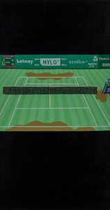 Jonas Wood Halle Open, 2025. Oil and acrylic on linen, 34 × 18 inches (86.4 × 45.7 cm) © Jonas Wood. Photo: Josh White
