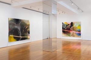 Installation view. Artwork © Mary Weatherford. Photo: Ringo Cheung