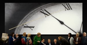 Andreas Gursky Politik II (Politics II), 2020. Inkjet print, Diasec, framed: 85 ⅝ × 158 ½ × 2 ½ inches (217.4 × 402.4 × 6.2 cm), edition of 6 + 2 AP © Andreas Gursky/SIAE, 2026