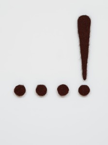 Richard Artschwager Untitled (Dat, Dat, Dat, Dah), 2007. Rubberized horsehair, wood, and spray paint, in 5 parts, overall: 38 × 41 ½ × 2 inches (96.5 × 105.4 × 5.1 cm), edition of 12 + 6 AP © Estate of Richard Artschwager. Photo: Rob McKeever