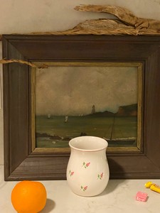Roe Ethridge Kitchen Still Life with Seascape and Driftwood, 2021. UV-cured pigment print, 21 ⅜ × 16 inches (54.1 × 40.6 cm), edition of 5 + 2 AP © Roe Ethridge