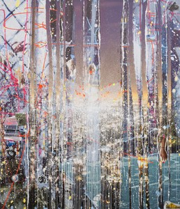 Sarah Sze Escape Artist, 2026. Oil, acrylic, acrylic polymers, ink, dibond, aluminum, string, and wood, 103 ¼ × 89 inches (262.3 × 226.1 cm) © Sarah Sze. Photo: Maris Hutchinson
