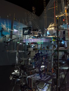 Installation view with Sarah Sze, Once in a Lifetime (2026). Artwork © Sarah Sze. Photo: Maris Hutchinson