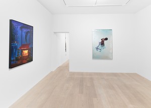 Installation view. Artwork, left to right: © Alex Israel, © Tatiana Trouvé, © Tyler Mitchell. Photo: Owen Conway