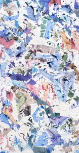 Simon Hantaï Sans titre (Untitled), 1984. Acrylic on canvas 43 ⅛ × 22 ½ inches (109.5 × 57 cm) © Archives Simon Hantaï/ADAGP, Paris. Photo: Bertrand Huet