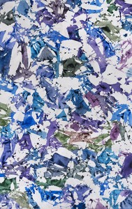 Simon Hantaï Sans titre (Untitled), 1983. Acrylic on canvas, 93 ⅜ × 58 ⅛ inches (237 × 147.5 cm) © Archives Simon Hantaï/ADAGP, Paris. Photo: Bertrand Huet