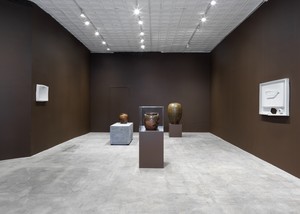 Installation view with work by Theaster Gates and David Drake. Artwork by Theaster Gates © Theaster Gates. Photo: Maris Hutchinson