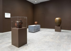 Installation view with work by Theaster Gates and David Drake. Artwork by Theaster Gates © Theaster Gates. Photo: Maris Hutchinson