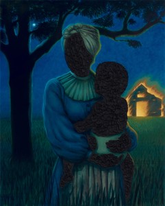 Titus Kaphar The Fire of Self Definition, 2025. Tar and oil on linen, 60 × 48 inches (152.4 × 121.9 cm) © Titus Kaphar. Photo: Chris Gardner