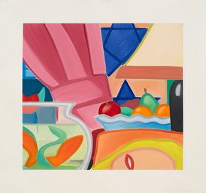Tom Wesselmann Still Life with Blonde and Two Goldfish, 1999. Oil on canvas, 34 ½ × 37 inches (87.6 x 94 cm) © The Estate of Tom Wesselmann/Licensed by ARS/VAGA, New York. Photo: Owen Conway