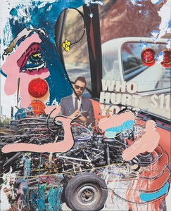 Urs Fischer Airbag, 2026. Gesso, latex, acrylic paint, alcohol ink, and modeling paste on canvas, 52 × 42 inches (132.1 × 106.7 cm) ©Urs Fischer. Photo: Stathis Mamalakis