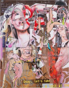 Urs Fischer Blondies & Brownies, 2026. Gesso, latex, acrylic paint, alcohol ink, and modeling paste on canvas, 66 × 52 inches (167.6 × 132.1 cm) ©Urs Fischer. Photo: Stathis Mamalakis