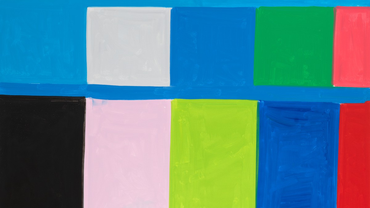 Painting comprising various colored rectangles