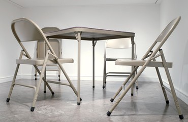 Robert Therrien, No title (folding table and chairs, beige), 2006, Albright-Knox Art Gallery, Buffalo, New York © Robert Therrien/Artists Rights Society (ARS), New York