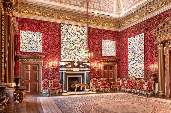 Installation view, Damien Hirst at Houghton Hall: Colour Space Paintings and Outdoor Sculptures, Houghton Hall, Norfolk, England, March 25–July 15, 2018. Artwork © Damien Hirst and Science Ltd. All rights reserved, DACS 2018. Photo: Pete Huggins