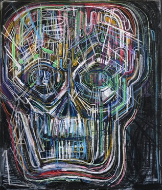 Thomas Houseago, Untitled (Colored Skull I), 2018 © Thomas Houseago