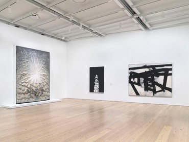 Installation view, The Whitney’s Collection: Selections from 1900 to 1965, Whitney Museum of American Art, New York, June 28, 2019–May 2022. Artwork, left to right: © 2020 The Jay DeFeo Foundation/Artists Rights Society (ARS), New York; © Norman Lewis; © 2020 The Franz Kline Estate/Artists Rights Society (ARS), New York. Photo: Ron Amstutz