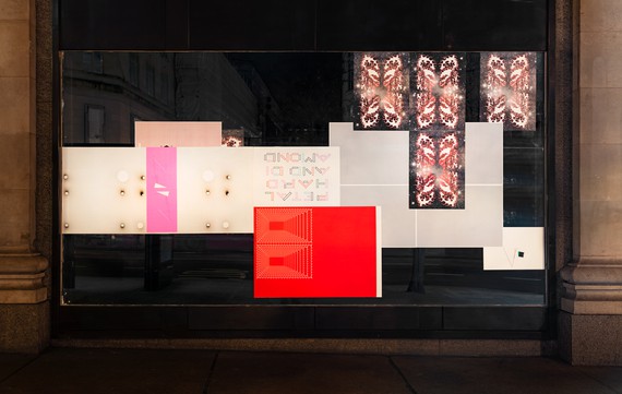 Selfridges Oxford Street shop windows featuring work by Richard Wright, London,&nbsp;2019
