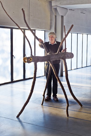 Giuseppe Penone with Spazio di luce (Space of Light) (2008) in his studio, Turin, Italy, 2016. Photo: Angela Moore