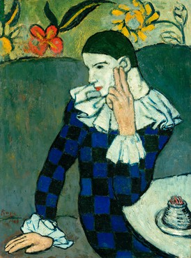Pablo Picasso, Arlequin accoudé, 1901 © Succession Picasso/ProLitteris, Zürich 2019