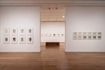 Installation view, Think of Them as Spaces: Brice Marden’s Drawings, Menil Collection, Houston, February 21–October 11, 2020. Artwork © 2020 Brice Marden/Artists Rights Society (ARS), New York. Photo: Paul Hester