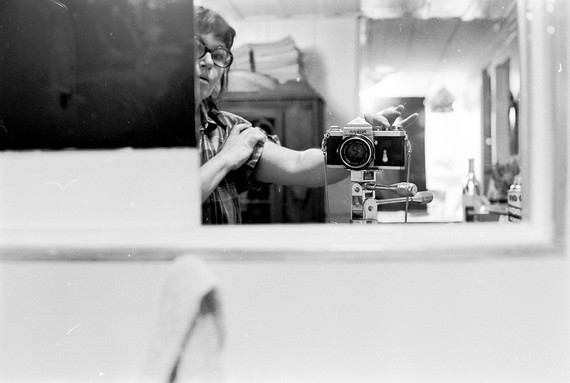 Jay DeFeo, Self-Portrait with Camera, Larkspur Studio, CA, 1972 © 2020 The Jay DeFeo Foundation/Artists Rights Society (ARS), New York