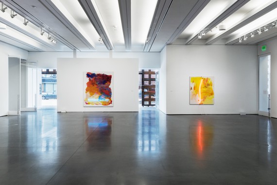 Installation view, Mary Weatherford: Neon Paintings, Aspen Art Museum, Colorado, December 18, 2020–May 2, 2021 © Mary Weatherford. Photo: Carter Seddon