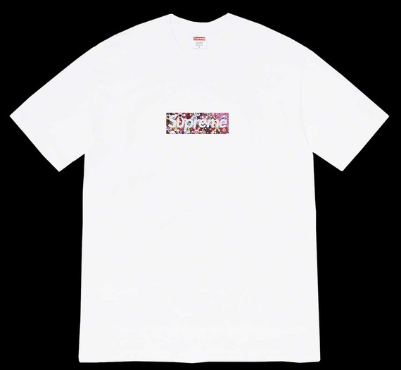 激安通販のセール Supreme Tee Logo Box Relief 村上隆COVID-19 Tシャツ/カットソー(半袖/袖なし)