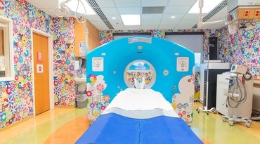 Takashi Murakami’s transformation of the CT/PET Scan Suite at the Children’s National Hospital, Washington, DC. Artwork © Takashi Murakami/Kaikai Kiki Co. Ltd. All rights reserved. Photo: Kenson Noel