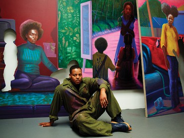 Titus Kaphar in his studio, New Haven, Connecticut, 2020. Artwork © Titus Kaphar