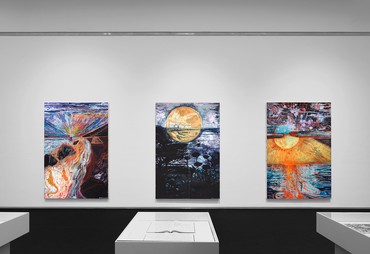 Installation view, Thomas Houseago: Vision Paintings, Royal Museums of Fine Arts of Belgium, Brussels, April 22–August 1, 2021. Artwork © Thomas Houseago
