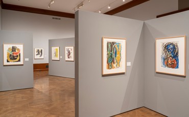 Installation view, Georg Baselitz: Six Decades of Drawings, Morgan Library and Museum, New York, October 21, 2022–February 5, 2023. Artwork © Georg Baselitz 2023. Photo: Janny Chiu