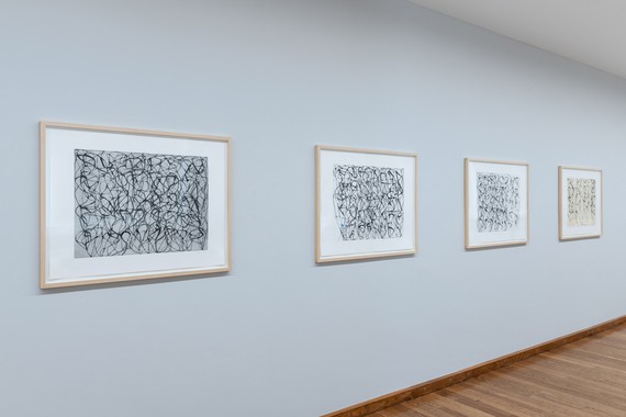 Installation view, Variation in Print: Amerikanische Druckgrafik, Kunstmuseum Basel, April 30–August 28, 2022. Artwork © Brice Marden/Artists Rights Society (ARS), New York. Photo: Jonas Hänggi