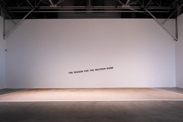 Chris Burden, The Reason for the Neutron Bomb, 1979, installation view, Museum of Contemporary Art San Diego © 2022 Chris Burden/Licensed by the Chris Burden Estate and Artists Rights Society (ARS), New York. Photo: Riyo Studio