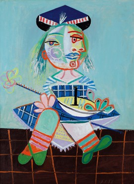 Pablo Picasso, La fille de l’artiste à deux ans et demi avec un bateau, February 5, 1938 © Succession Picasso 2022