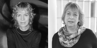 Left: Katharina Grosse. Photo: Larissa Hofmann. Right: Sabine Eckmann. Photo: Bryan Schraier