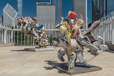 Installation view, Nancy Rubins: Our Friend Fluid Metal, Art Institute of Chicago, September 30, 2021–September 26, 2022. Artwork © Nancy Rubins. Photo: Brian Guido