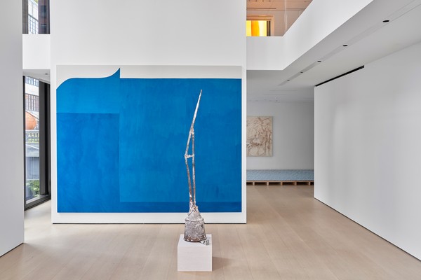 Installation view, The Sea, the Sky, a Window: A Project by Sarah Crowner, Hill Art Foundation, New York, September 22, 2023–February 17, 2024. Artwork, front to back © Cy Twombly Foundation, © Sarah Crowner, © Beatrice Caracciolo. Photo: Matthew Herrmann, courtesy Hill Art Foundation