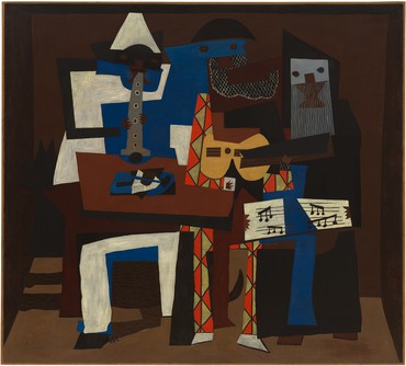 Pablo Picasso, Three&nbsp;Musicians, summer 1921, Museum of Modern Art, New York © 2023 Estate of Pablo Picasso/Artists Rights Society (ARS), New York