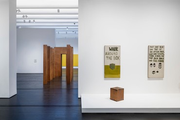 Installation view, Walter De Maria: Boxes for Meaningless Work, Menil Collection, Houston, October 29, 2022–April 23, 2023. Artwork © The Estate of Walter De Maria. Photo: Paul Hester