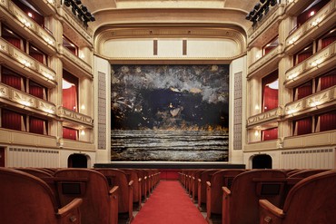 Anselm Kiefer’s safety curtain, Solaris&nbsp;(2023), for the 2023–24 season of the Wiener Staatsoper, Vienna. Artwork © Anselm Kiefer. Photo: Andreas Scheiblecker, courtesy museum in progress