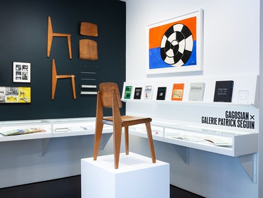 Jean Prouvé’s 1947 demountable wood chair CB 22 in the Gagosian Shop, New York