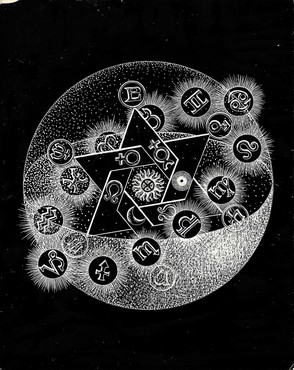 Harry Smith, Untitled (Zodiacal hexagramscratchboard), c. 1952 © Harry Smith