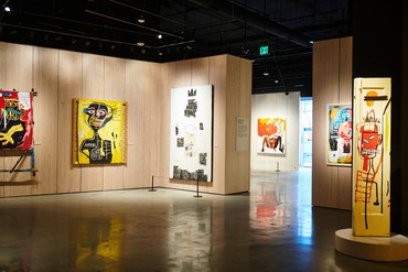 Installation view, Jean-Michel Basquiat: King Pleasure©, Grand LA, Los Angeles, March 31–October 15, 2023. Artwork © The Estate of Jean-Michel Basquiat. Licensed by Artestar, New York&nbsp;