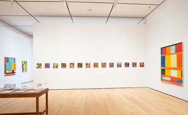 Installation view, Stanley Whitney: How High the Moon, Buffalo AKG Art Museum, New York, February 9–May 26, 2024. Artwork © Stanley Whitney. Photo: Brenda Bieger, Buffalo AKG Art Museum