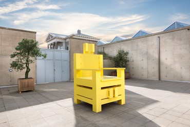 Sterling Ruby, Big Yellow Mama, 2013, installation view, Museum Beelden aan Zee, The Hague, Netherlands © Sterling Ruby