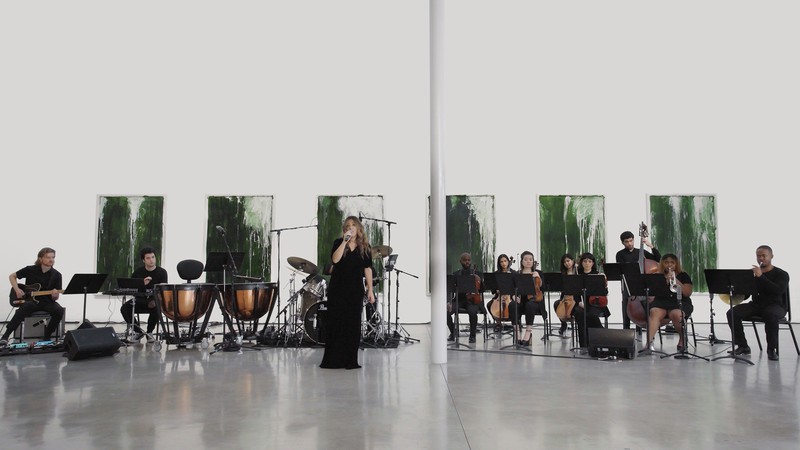 Isabella Summers performing in an exhibition of work by Cy Twombly at Gagosian, Beverly Hills