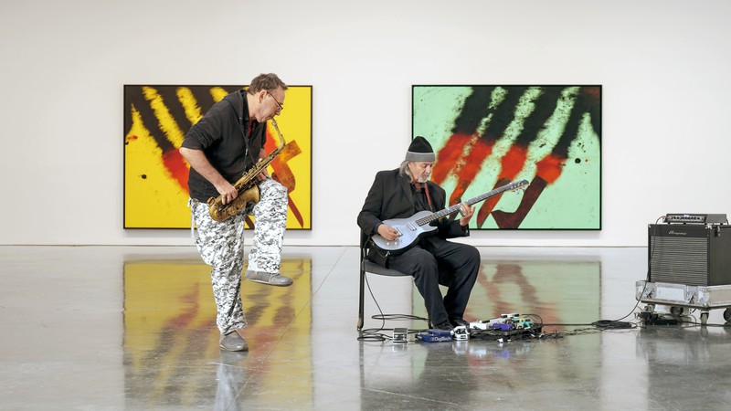 John Zorn and Bill Laswell performing in Sterling Ruby: TURBINES at Gagosian, 522 West 21st Street, New York